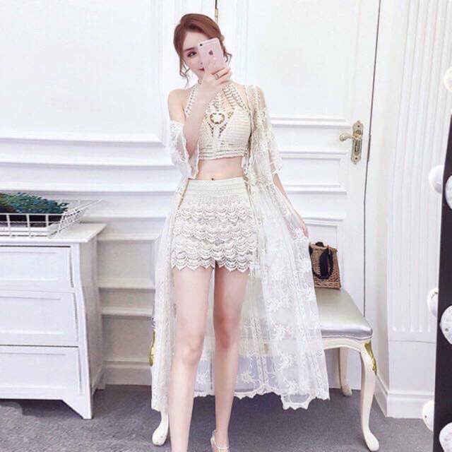 Set đồ bơi bikini đi biển sang chảnh 3 món