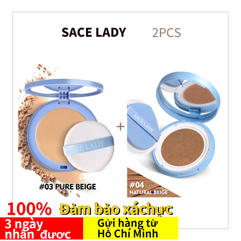 SACE LADY 2PCS Makeup Set BB Cushion+Oil Control Waterproof Face Powder