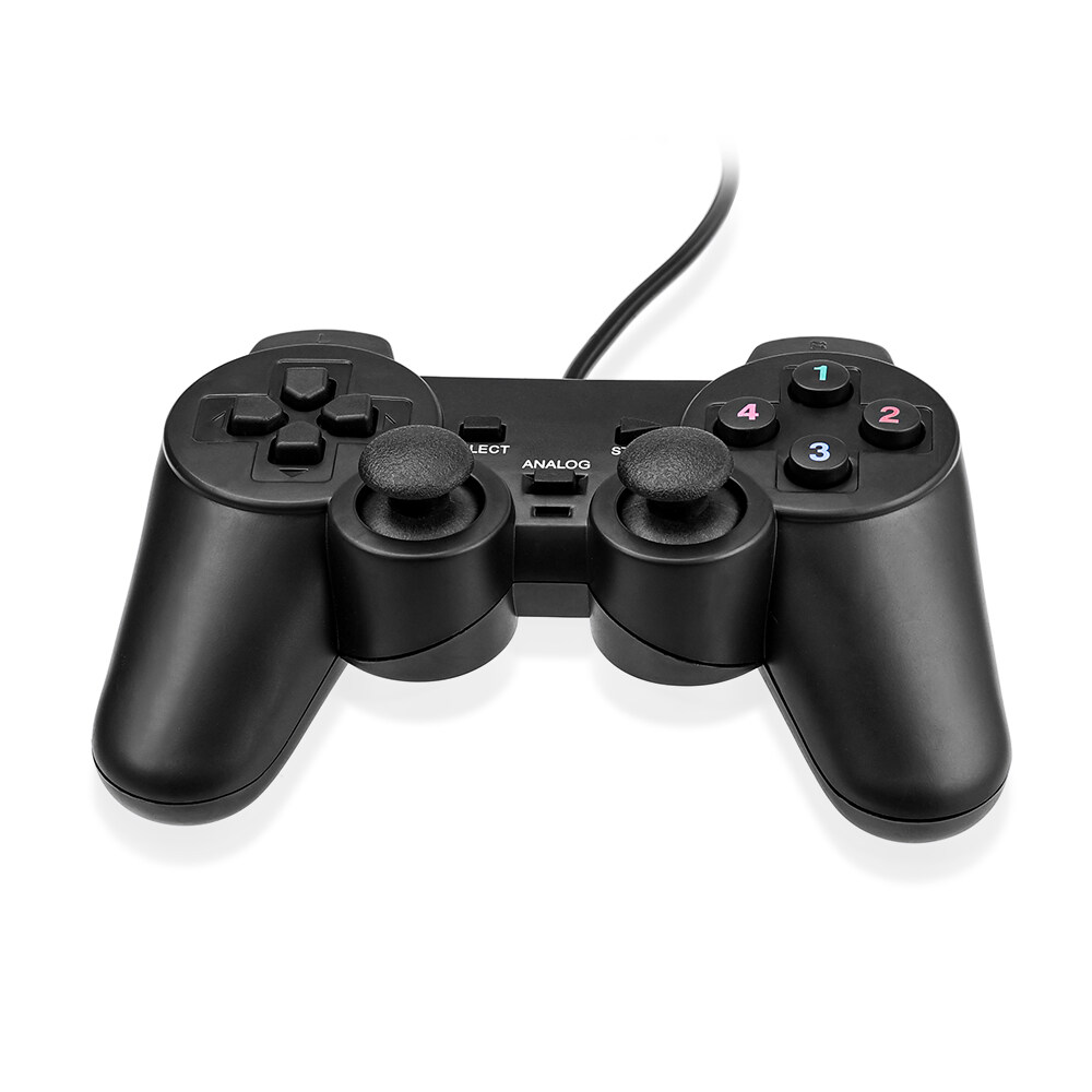 Tay Cầm Chơi Game Cho Pc/Laptop Cổng Usb Đen (Có Gạt Analog Và Có Rung) - Dc2538