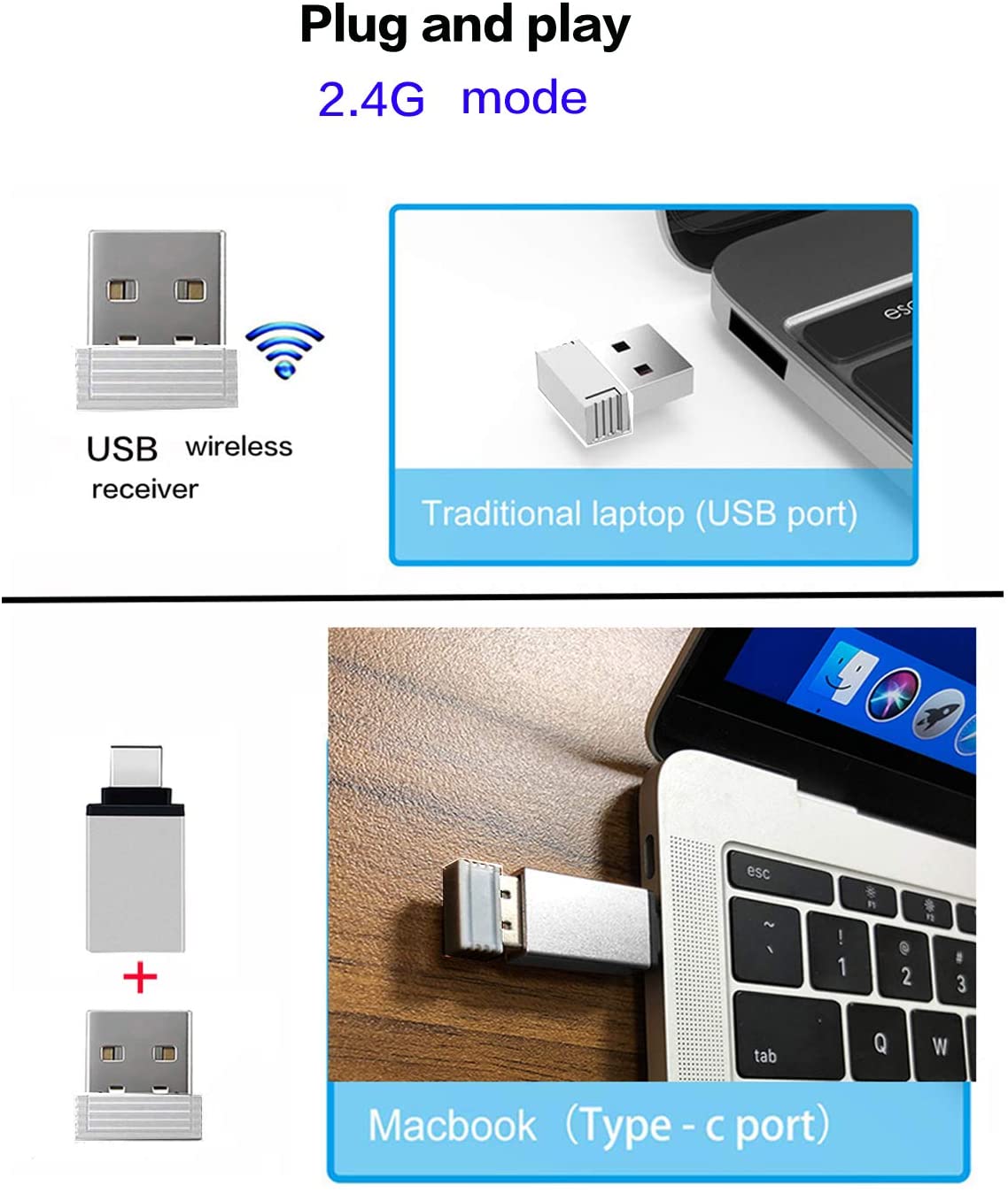 Super Slim 2.4G Wireless Silent Bluetooth Mouse 1600 DPI Optical Wireless Computer Mute Mice USB Receiver For PC Laptop Notebook(Gray)