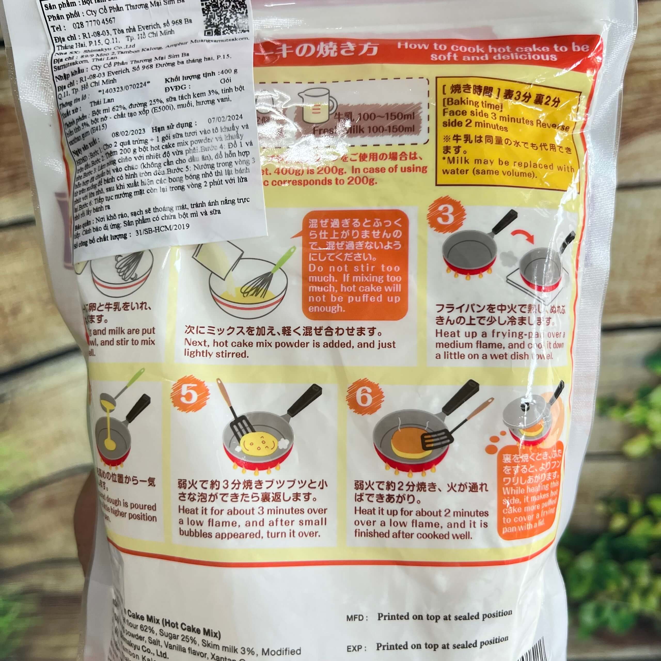 Bột làm bánh Hot Cake Mix Powder Yamamori 400G – Bột bánh pha sẵn làm pancake mềm xốp