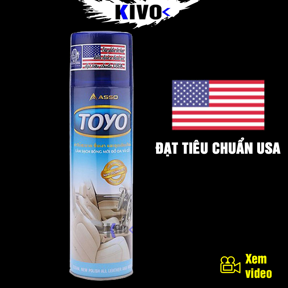 Chai xịt nội thất đánh bóng da , nhựa , vỏ xe toyo 500ml