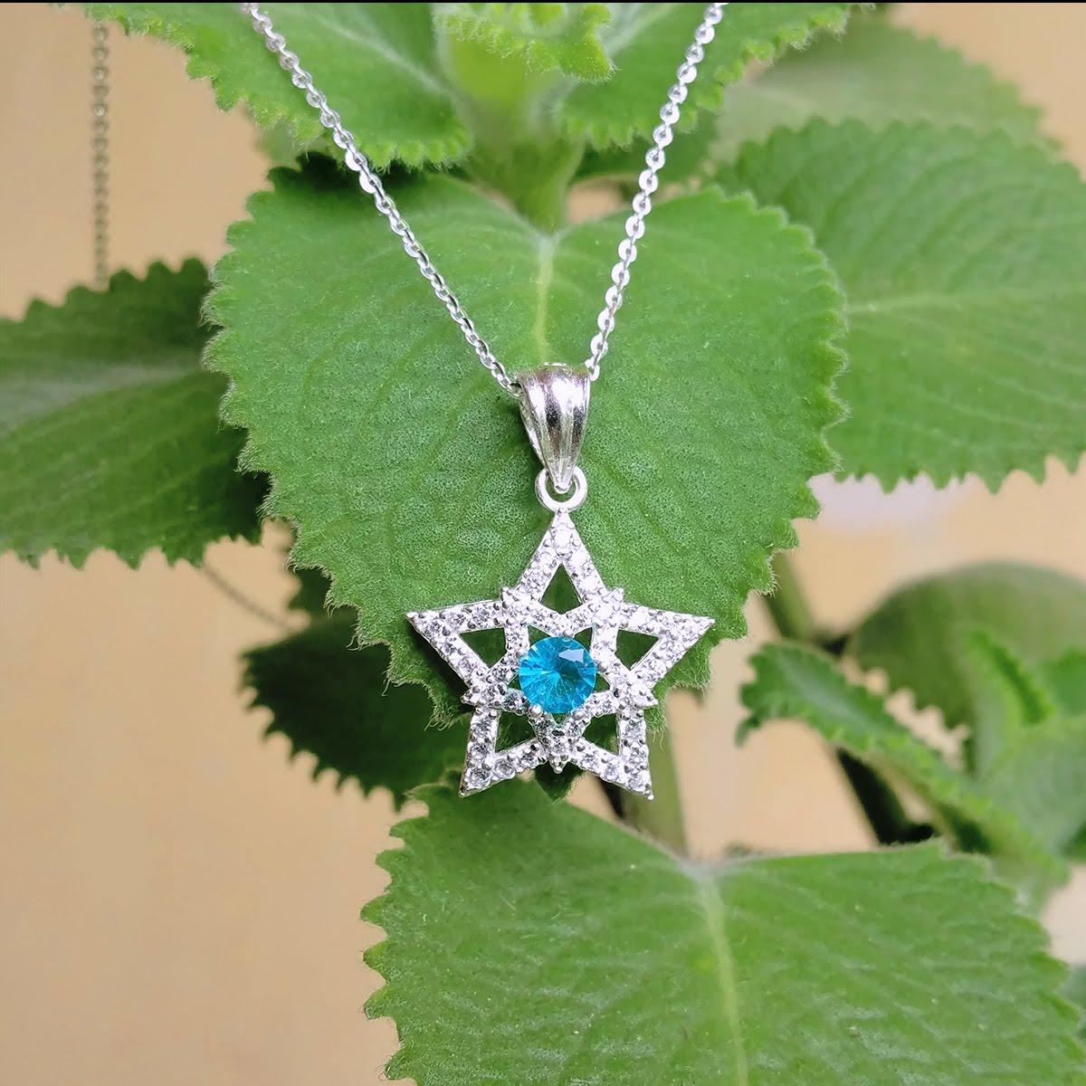 Dây chuyền bạc nữ - Vòng cổ bạc ngôi sao đính Ruby [DC-A15]