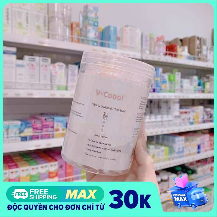 Cây rơ lưỡi Vcool 1 đầu dạng que cho em bé trẻ em sơ sinh
