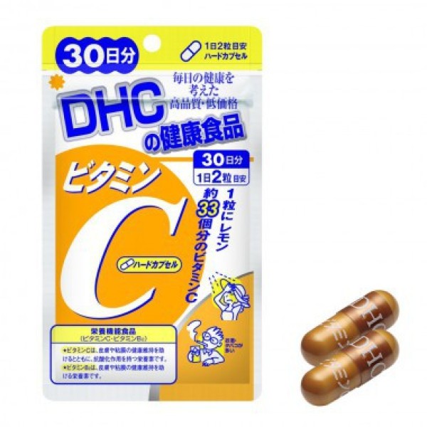 Viên uống DHC Vitamin C Nhật Bản thực phẩm chức năng giúp tăng cường đề kháng, sáng da & tăng sản sinh collagen gói 30 ngày, 90 ngày nhập khẩu