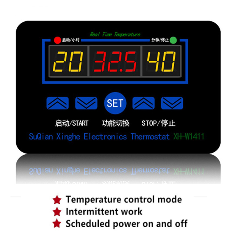 LCD XH-W1411 display digital thermostat temperature multi-function controller sensor switch-55~120 degrees AC 110-220V DC 12V