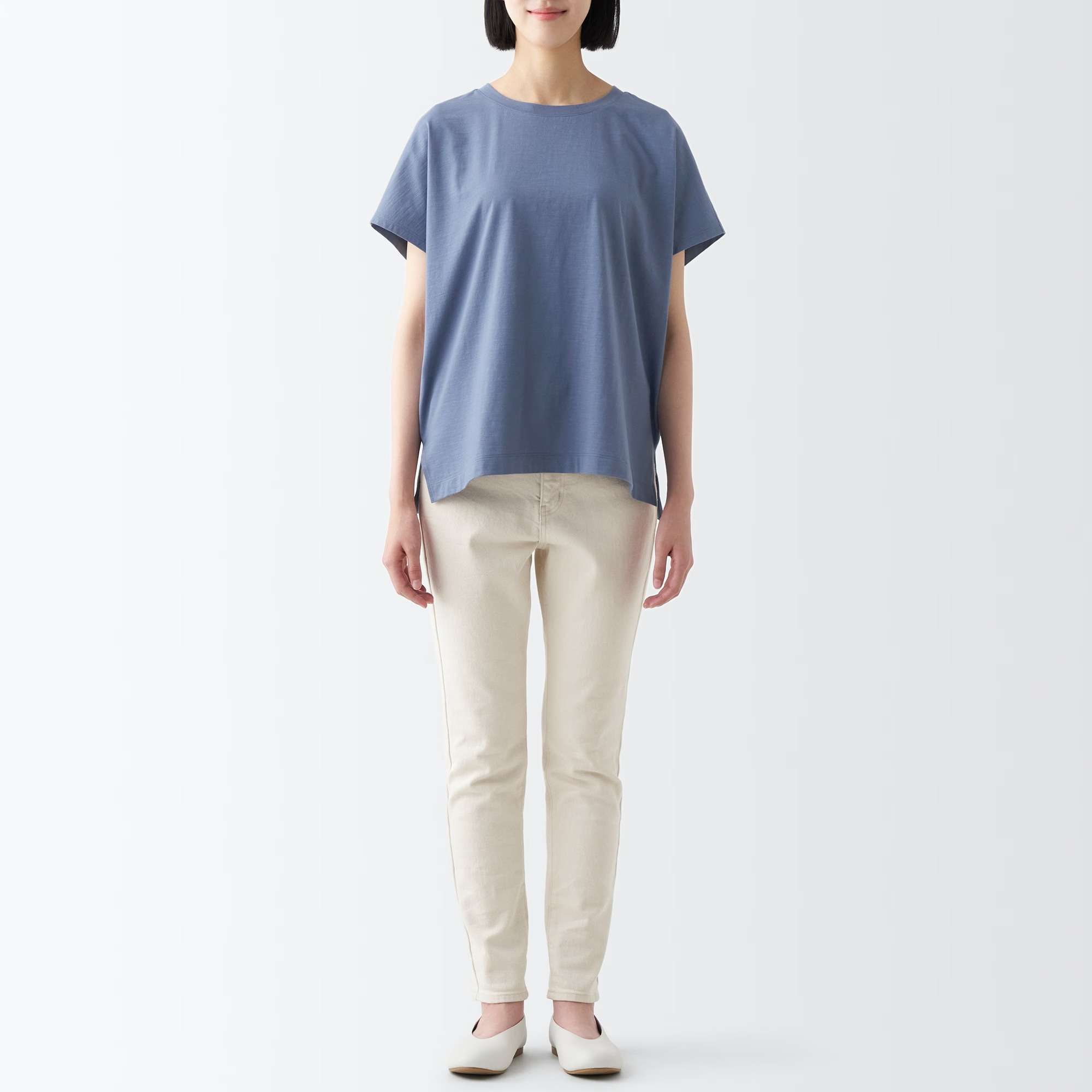 Áo Thun Sợi Slub Dáng Rộng MUJI