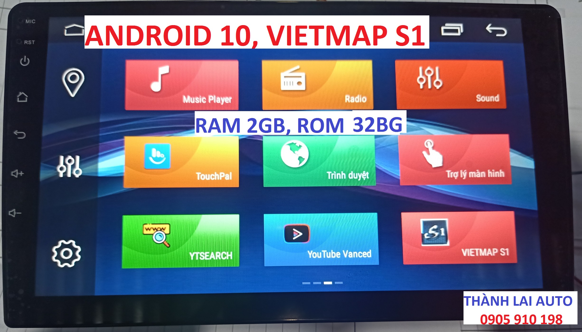 Màn Android ô tô 9 inch OLED, VIETMAP dẫn đường, cảnh báo tốc độ, YOUTUBE, chạy Camera hành trình, camera lùi