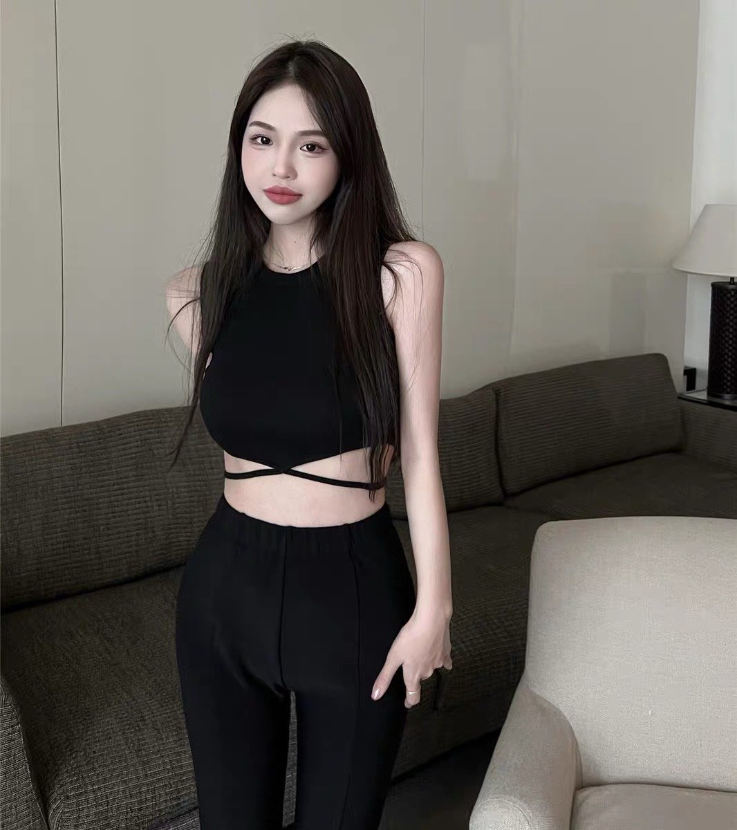 Áo croptop sát nách ôm body PINKSTORE29 dây đan eo nữ sexy YÊU KIỀU A5348