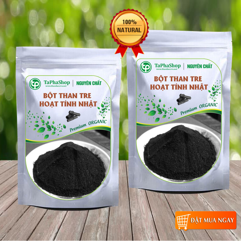 Bột than tre hoạt tính 100g - Bột than tre nguyên chất - Bột than tre Việt Nam - Thảo Dược Tấn Phát