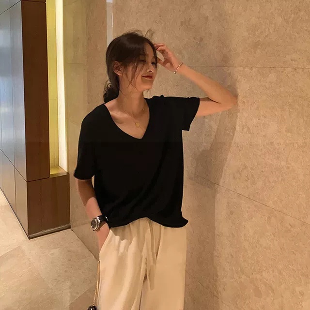 Áo phông giấy cổ tim siêu mát