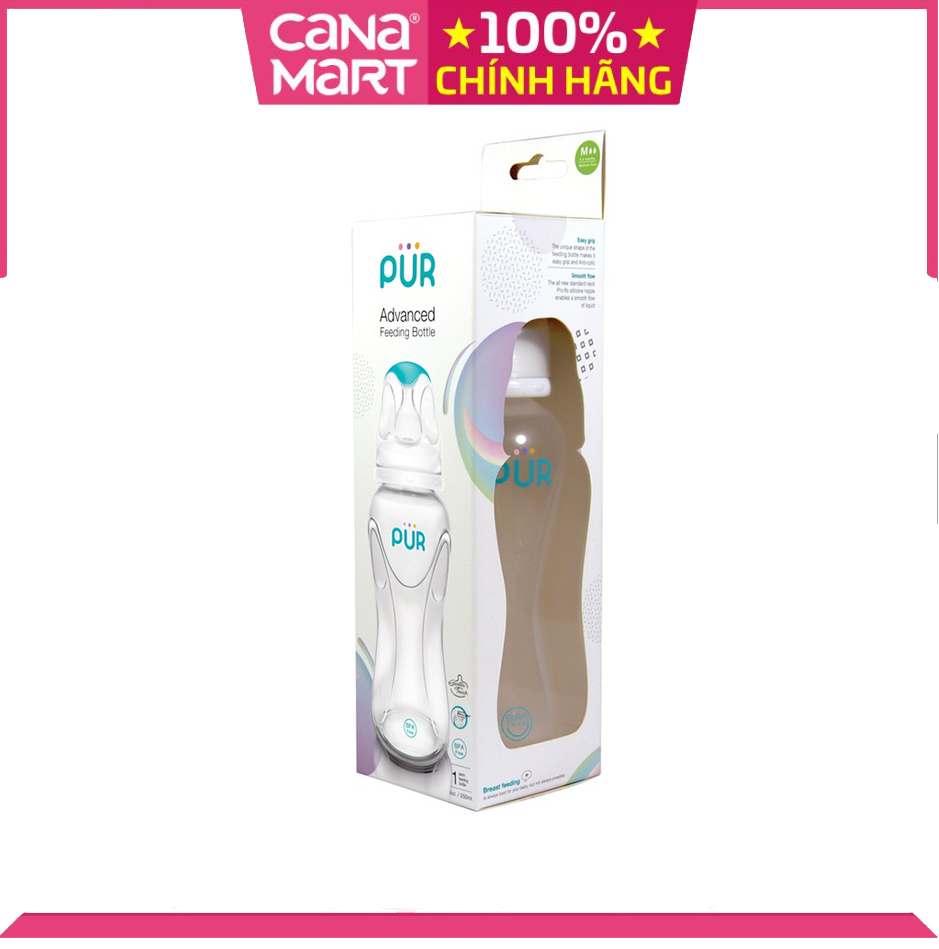 Bình sữa cổ thường Pur Advanced 250ml không chứa chất BPA (1802)