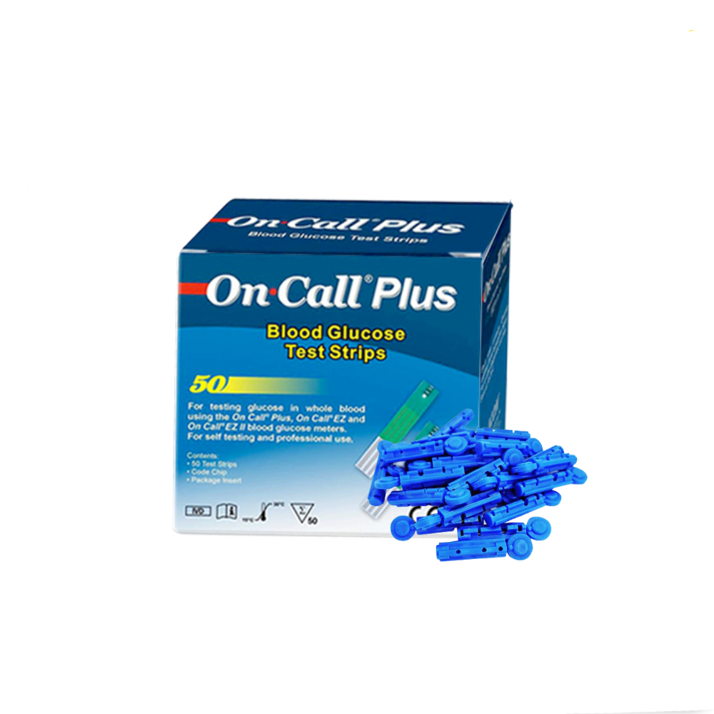 [COMBO QUE + KIM] Hộp 50 Que Thử Đường Huyết On Call Plus Kèm Kim Tiêm Tiểu Đường, Chính Hãng ACON