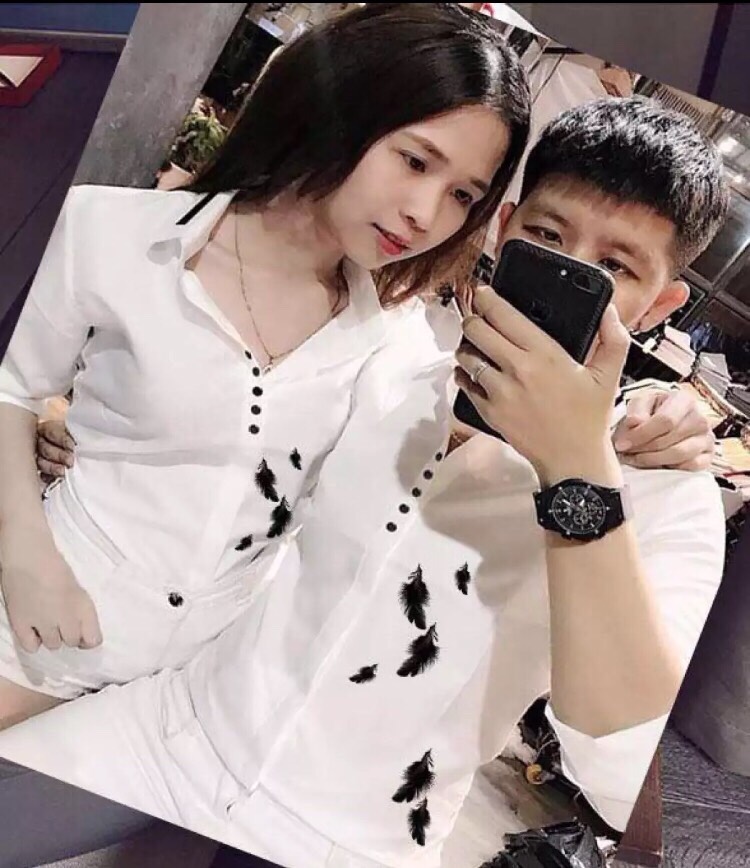 [HCM]ÁO SOMI CẶP ĐÔI NAM NỮ CHẤT LỤA KATE THÊU HỌA TIẾT MẪU MỚI