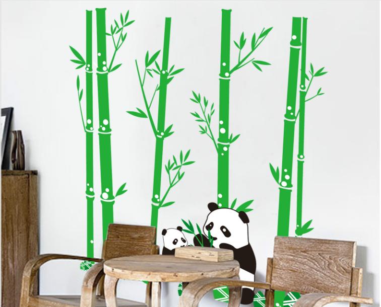Decal trang trí Cây và Gấu Trúc 2 MẸ Con