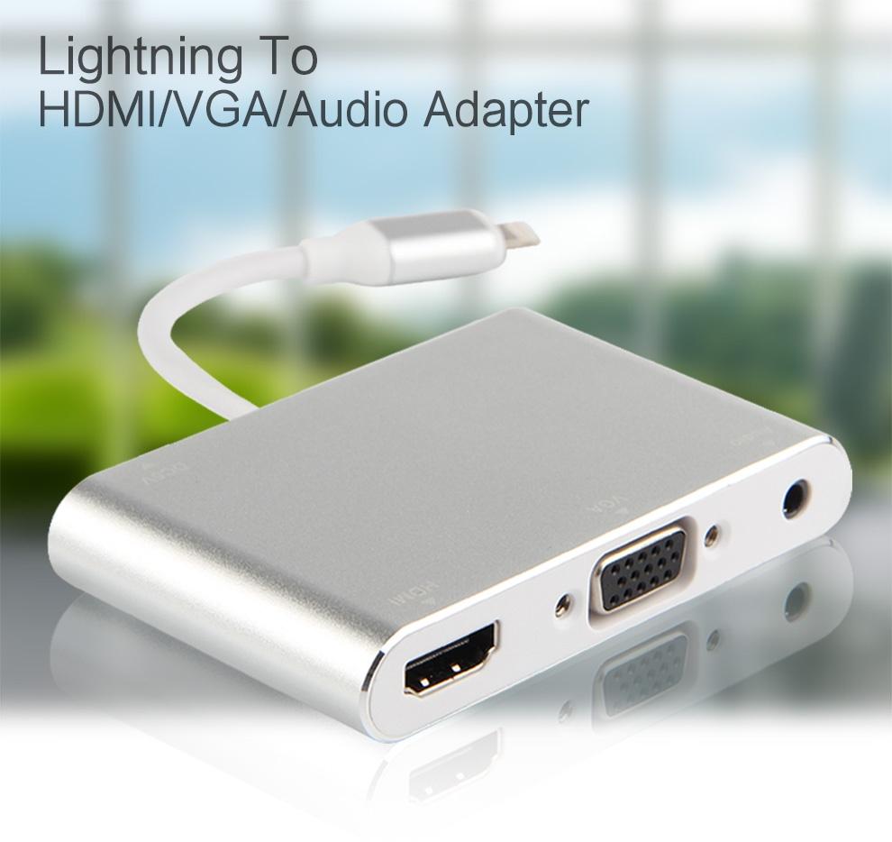Cáp Chuyển Lightning Ra Hdmi Và Vga Có Cổng Audio chất lượng cao
