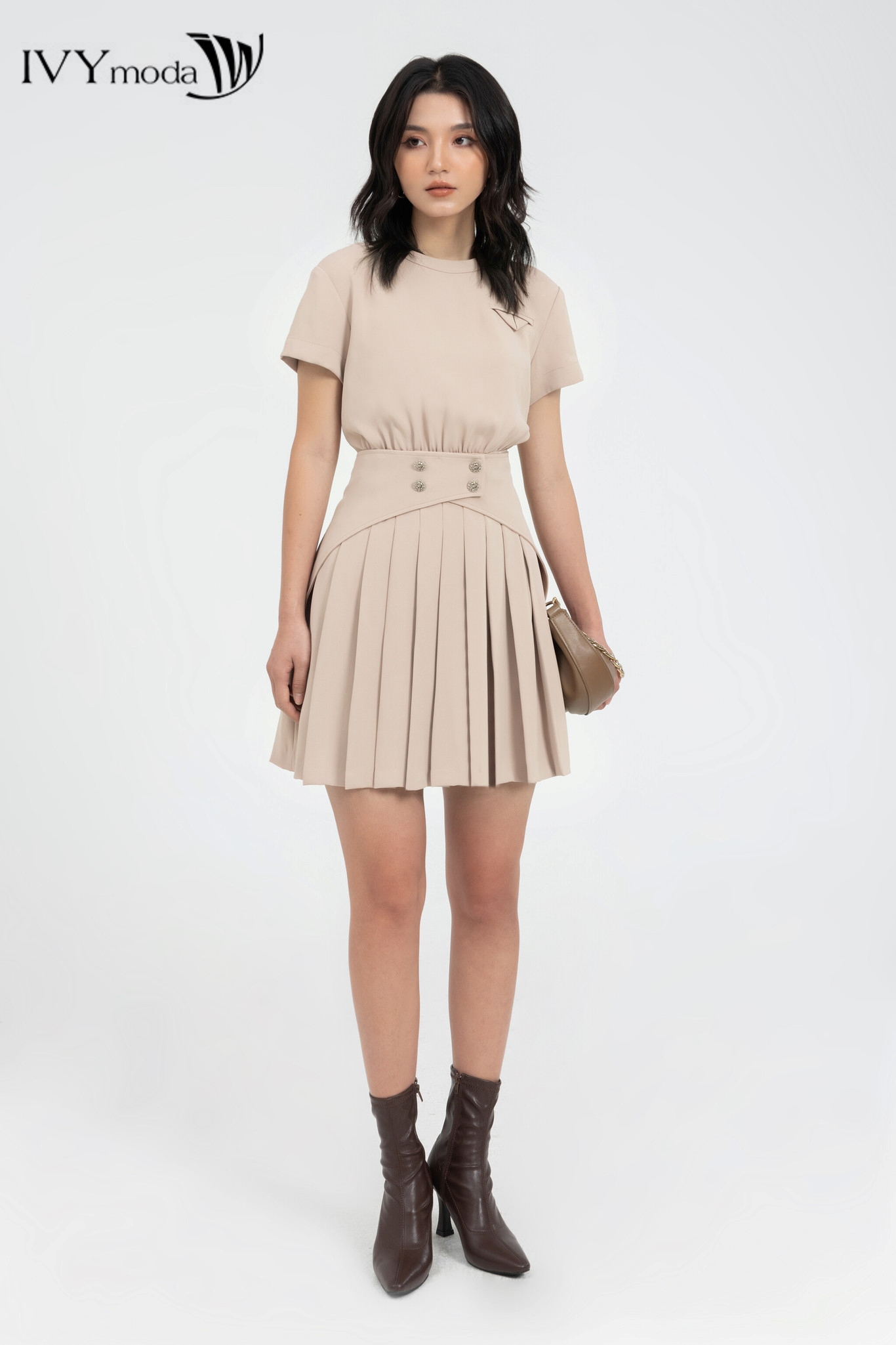Đầm dập ly dáng xòe ivy moda ms 48b9381