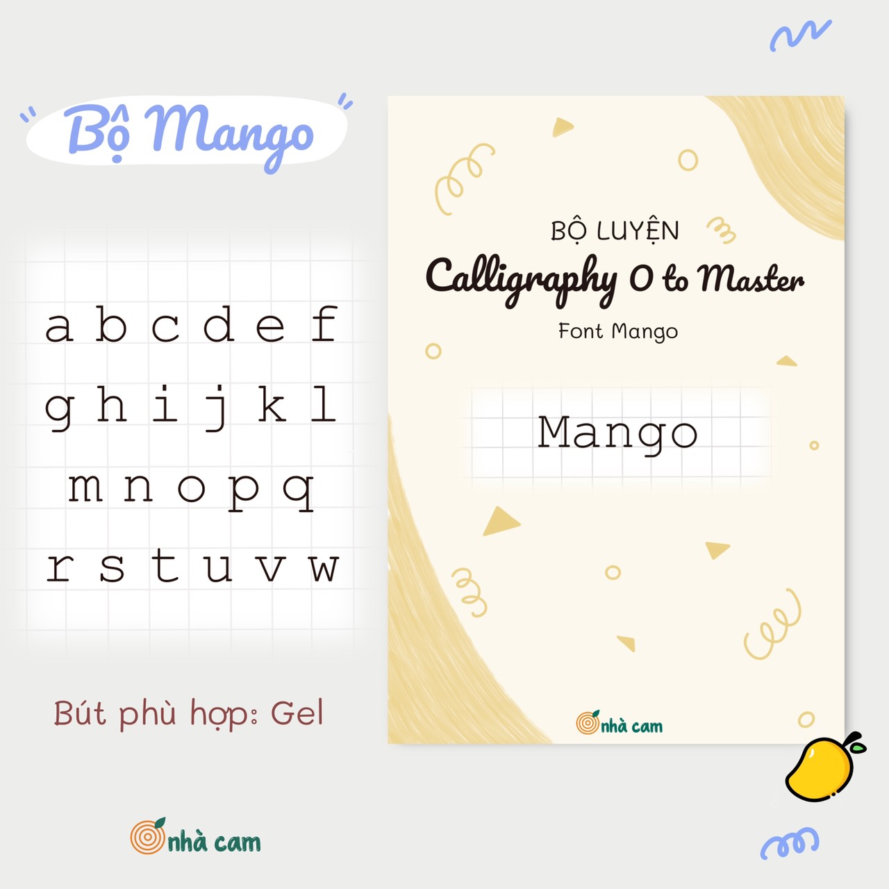 Bộ luyện chữ Calligraphy Giấy Caro Nhà Cam