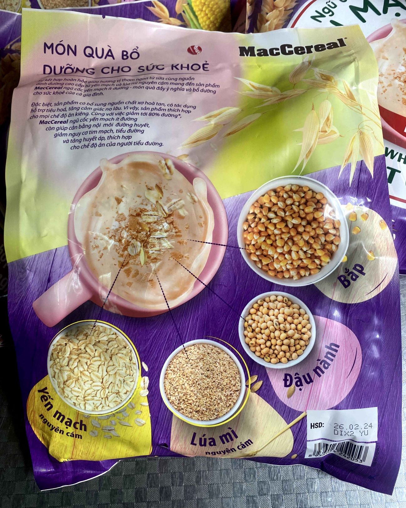 Bột Ngũ Cốc Yến Mạch MacCereal 480g (20 gói x 24g)