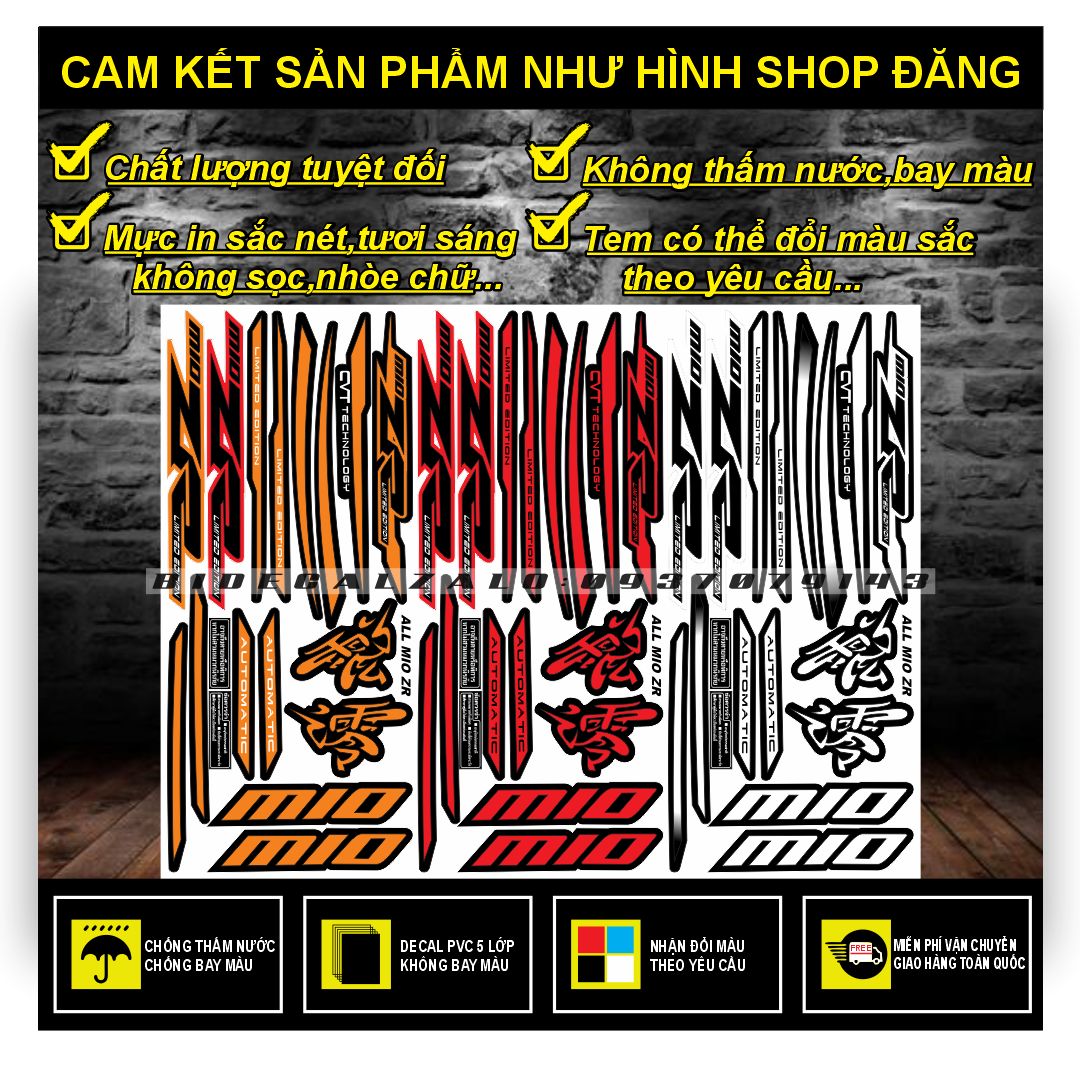 TEM RỜI MIO ZR PHỐI DÁN XE ĐEN