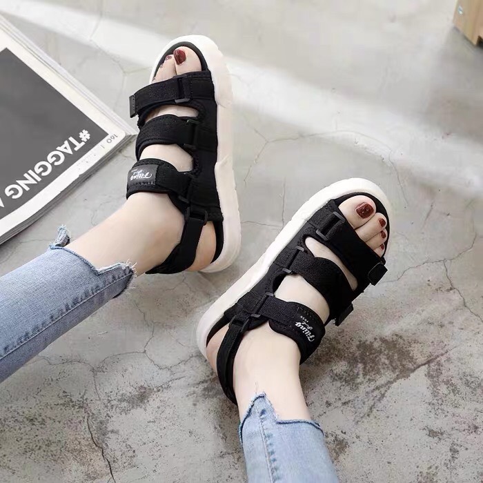 HOÀN TIỀN 15% - Dép quai hậu quai dán 3 quai cực mềm và êm chân sandal học sinh đính hoa cúc cực xinh đế cao su nhẹ mềm và êm chân