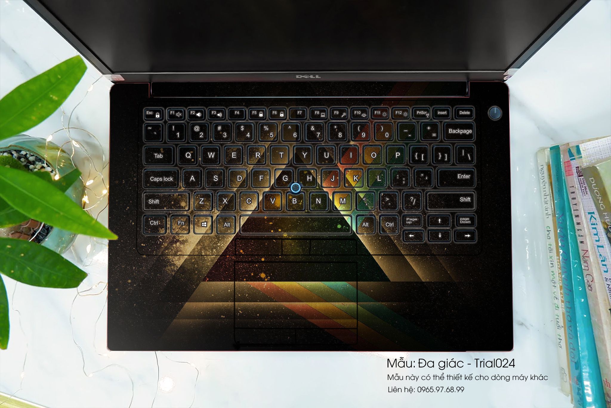 Decal Skin dán Laptop HP mẫu Đa giác (inbox mã máy cho shop)