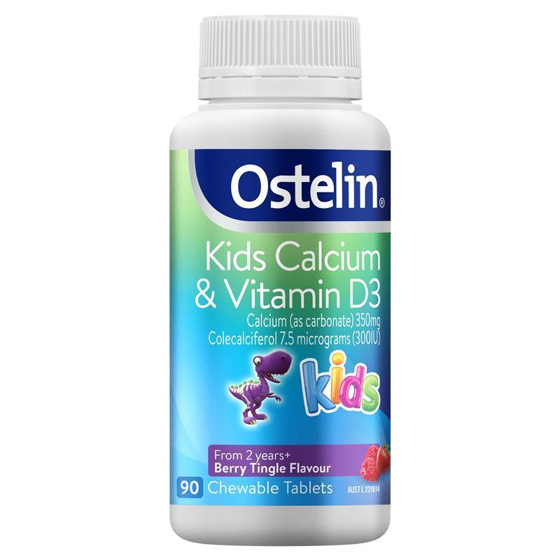 [HCM]Viên kẹo nhai cho bé Vitamin D và Calcium Kids Ostelin 90 viên của ÚC