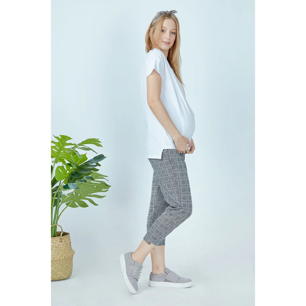 Quần thun lửng caro - Quần bầu, quần bigsize
