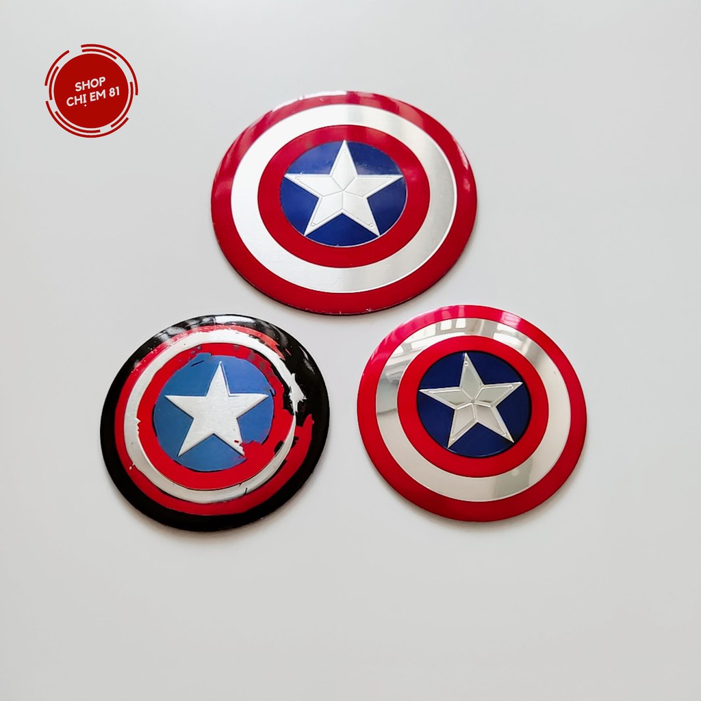 TEM DECAL NHÔM HÌNH KHIÊN CAPTION AMERICA