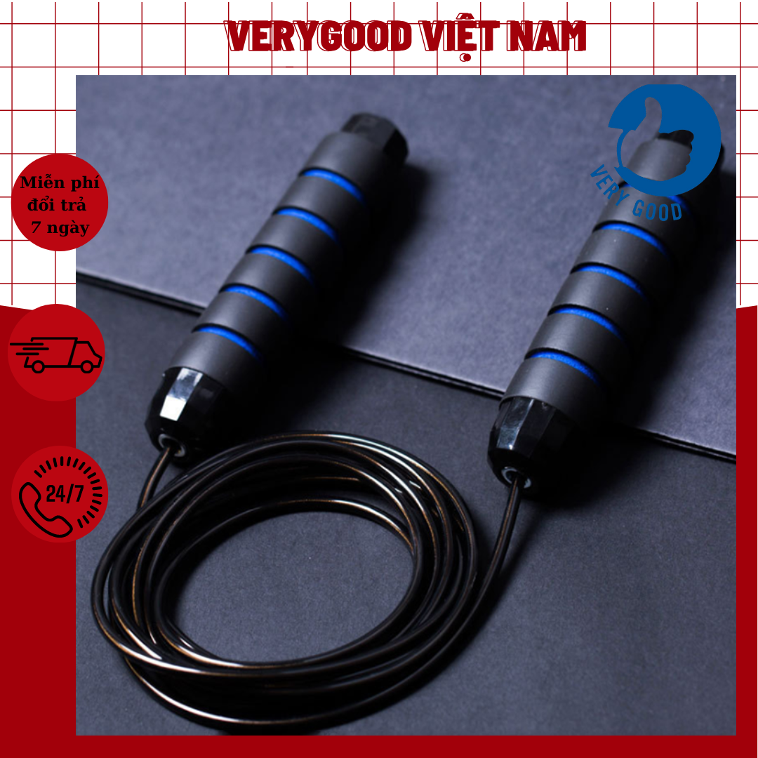 Dây nhảy thể lực hỗ trợ tập thể lực thể thao giảm cân tại nhà dây lõi thép cao cấp Verygood Việt Nam - dây nhảy thể dục - dây nhảy lõi thép - dây nhảy thể thao - dụng cụ nhảy dây - dây nhảy đếm số