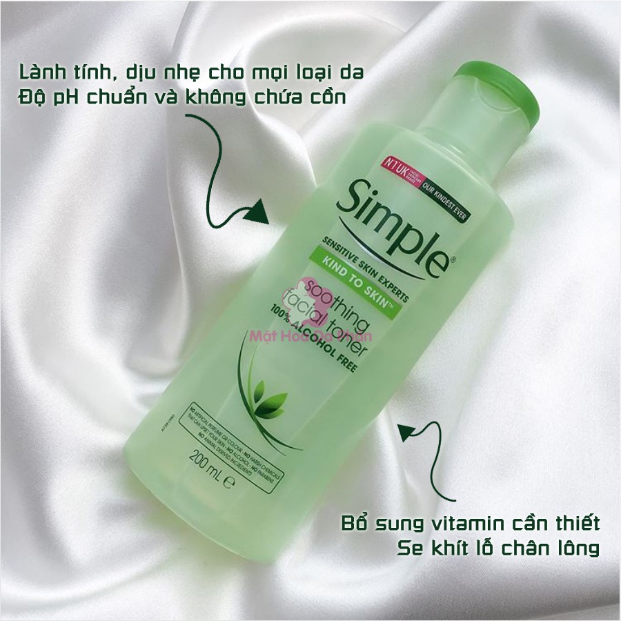 COMBO CÂN BẰNG, DƯỠNG ẨM SÂU SIMPLE (TONER 200ML + SỮA DƯỠNG 125ML) (queen)