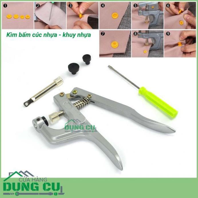 Kìm bấm cúc , kìm dập cúc nhựa (Tặng Kèm 5 Bộ Cúc)