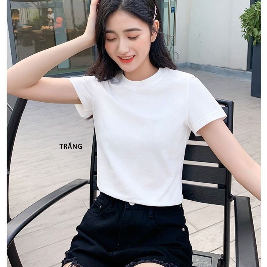 Áo thun cotton nữ cổ tròn