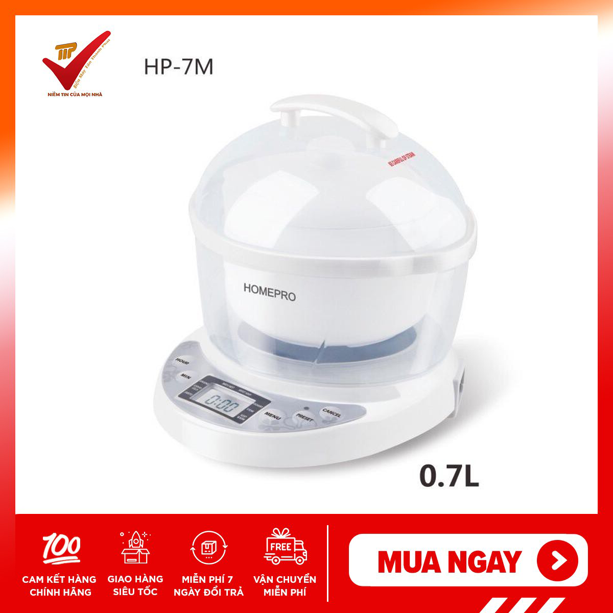 [HÀNG CHÍNH HÃNG] Nồi chưng yến đa năng Homepro Thái Lan 700ml, nấu cháo, nồi bằng sứ chuyên dụng bảo hành chính hãng 12 tháng