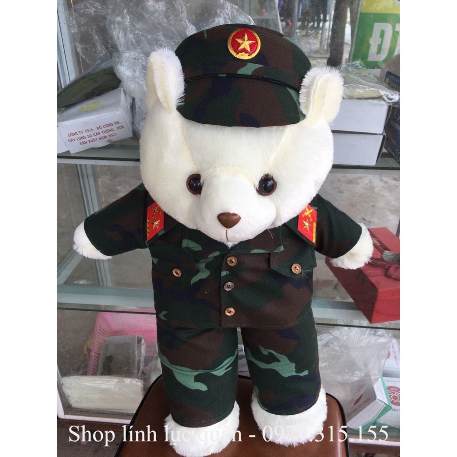 Gấu bông rằn ri  55cm (nhận in tên) mẫu 2020