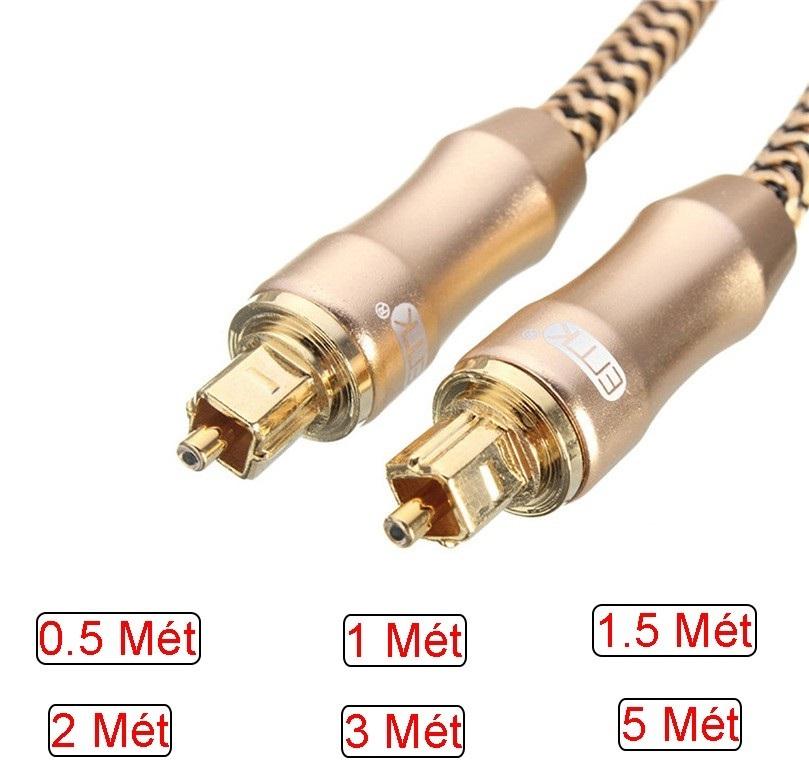Cáp quang âm thanh 24k Toslink Optical 3m Vàng đồng