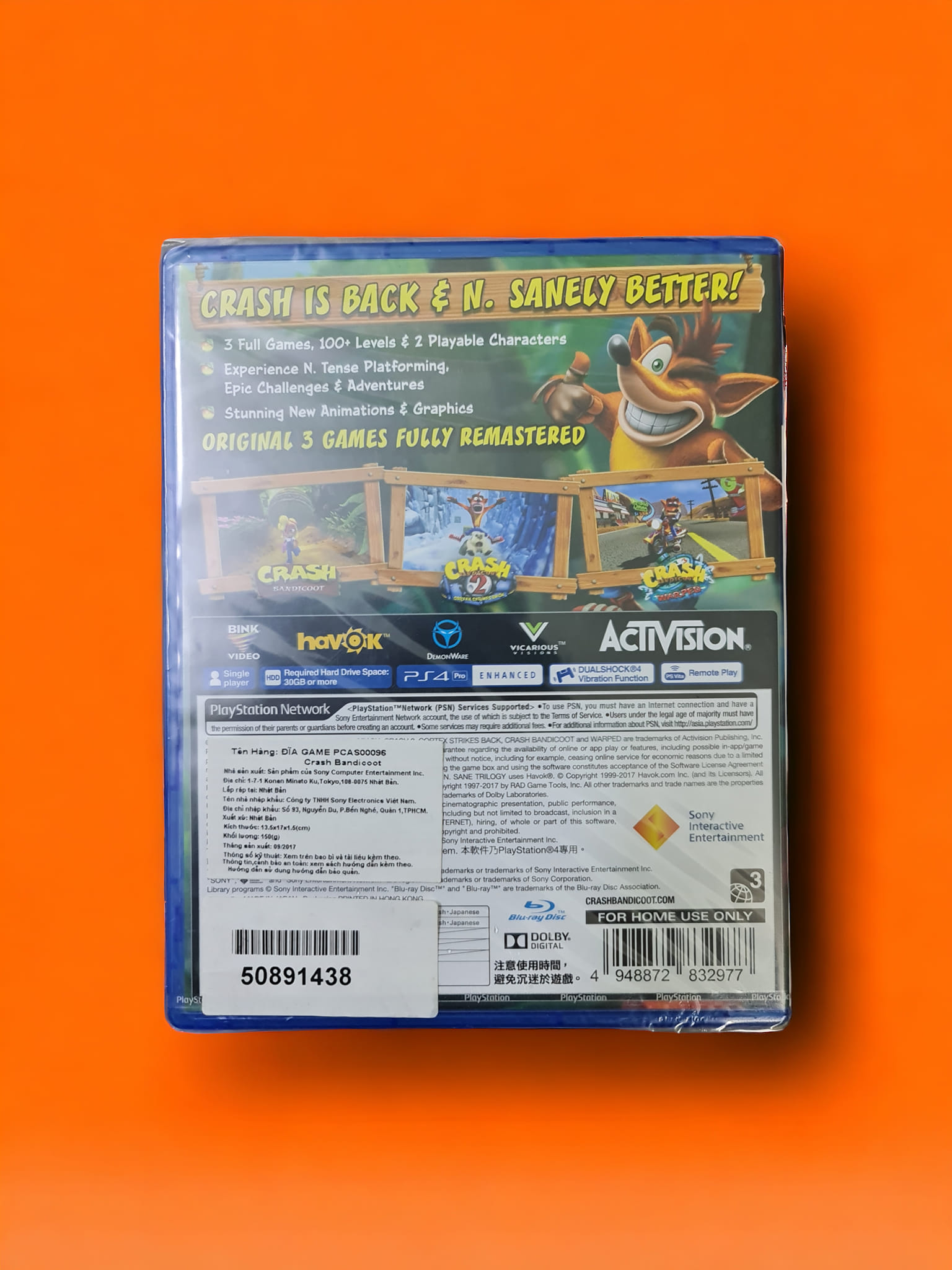 PS4 game Crash Bandicoot Trilogy brand new unopened