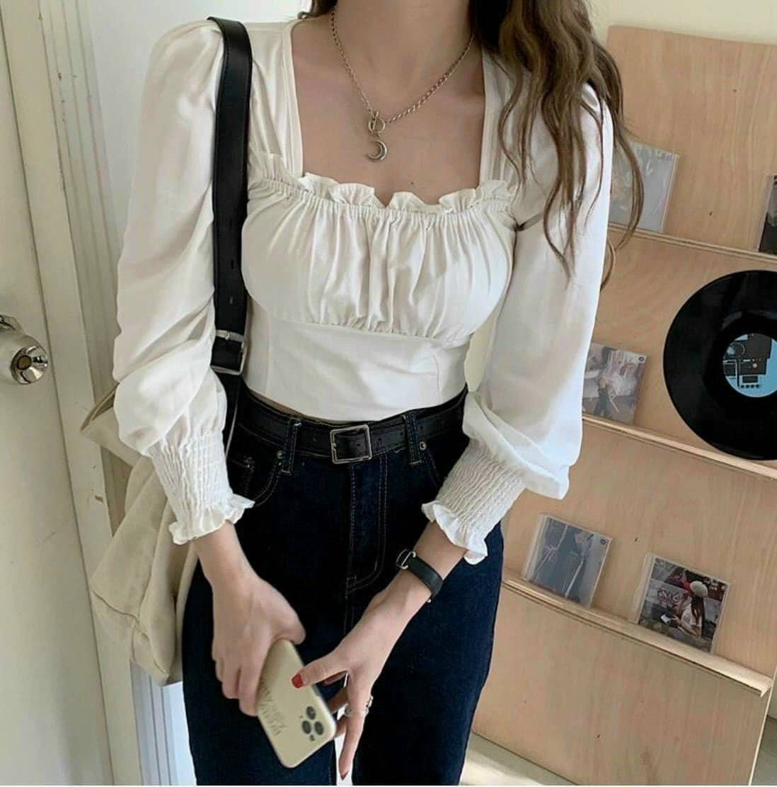 Sét Bộ Áo Trắng + Vest Ngoài