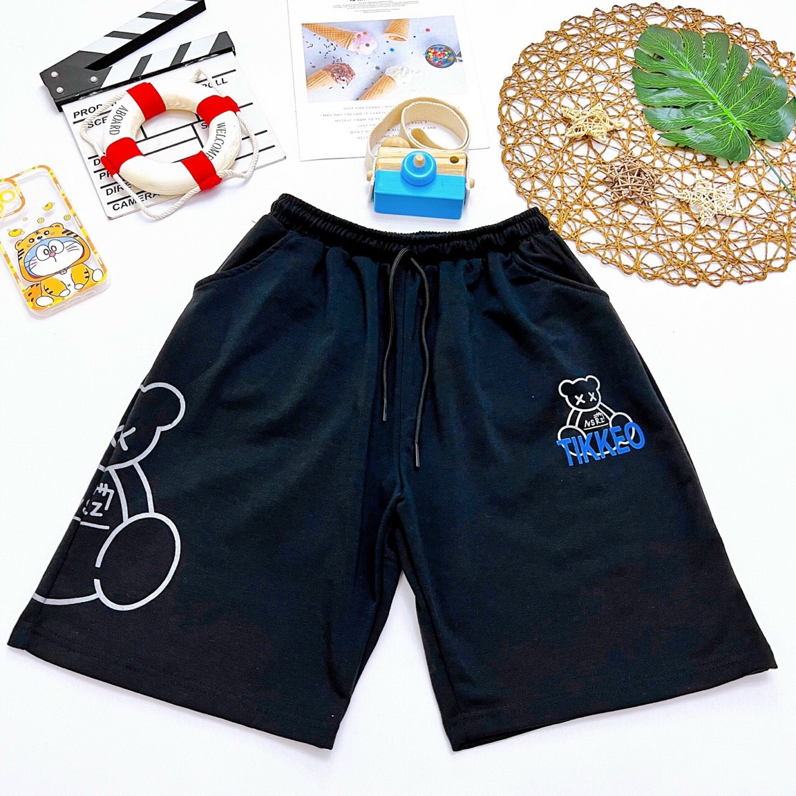 Quần short đùi hình gấu unisex