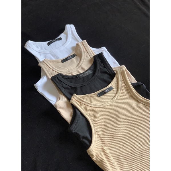 Áo croptop ba lỗ ngược kiểu dáng basic chất liệu thun gân dày dặn - CT11