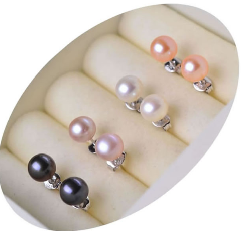 [HCM]1 đôi bông tai nụ ngọc trai nuôi  Phú Quốc hàng chụp thật 100% đẹp y hình (chỉnh màu theo ý khách )