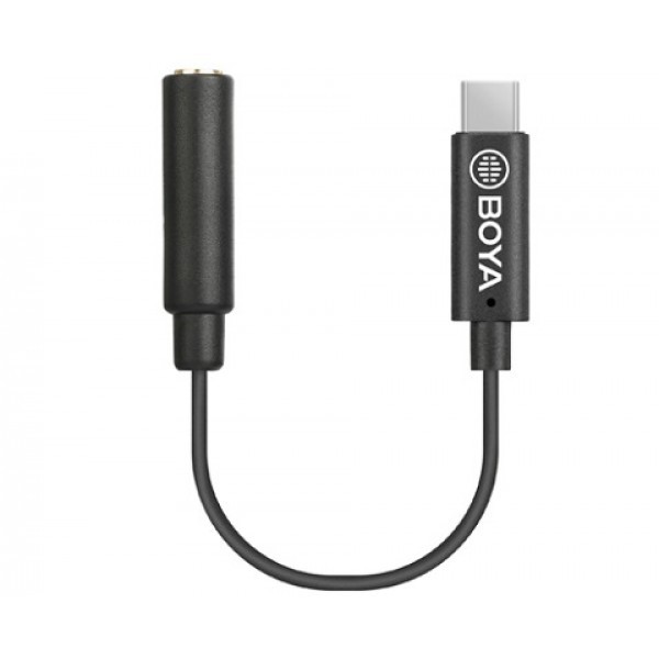 Cáp chuyển đổi cổng 3.5mm TRRS (Tip/Ring/Ring/Sleeve) [4 chấu] sang TYPE-C cho Android Boya BY-K4 [Hàng chính hãng]