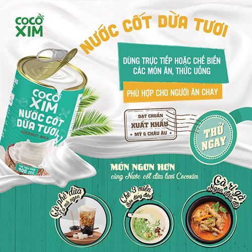 NƯỚC CỐT DỪA TƯƠI COCO XIM - lon 400ml