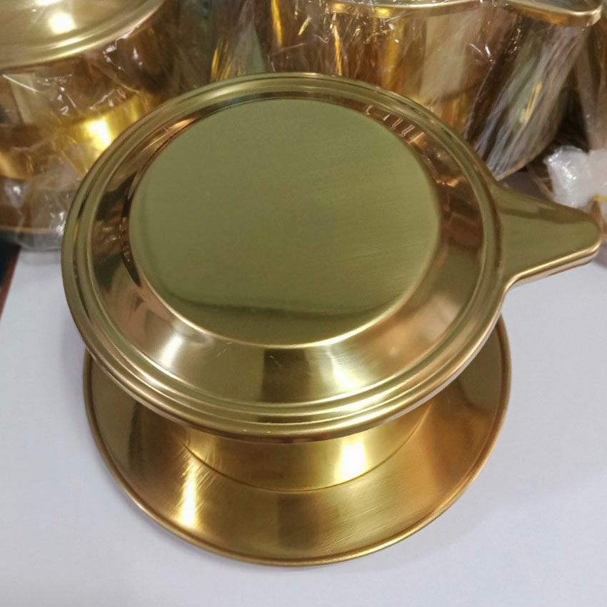 Phin cafe inox lớn mạ vàng pha 150g bột cà phê