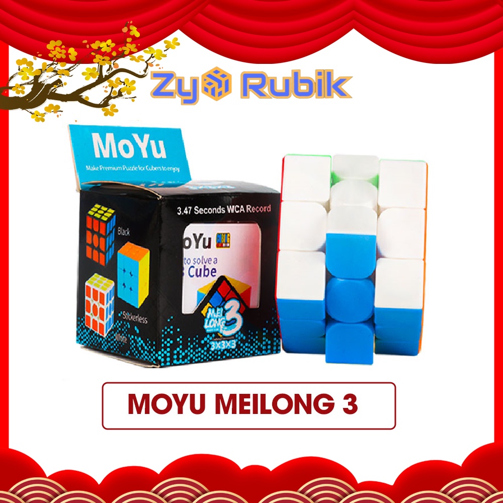 Rubik 3x3 Meilong 3C Moyu meilong 3 MFJS Rubic 2022 Stickerless - ZyO Rubik
