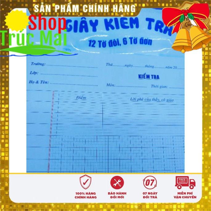 Giấy kiểm tra kẻ ngang ô ly dành cho THCS THPT Tiểu Học