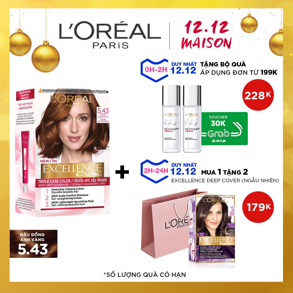 Coupon Ưu Đãi Màu Nhuộm Dưỡng Tóc Phủ Bạc L'Oreal Paris Excellence Crème 172ml Coupon Ưu Đãi Màu Nhuộm Dưỡng Tóc Phủ Bạc L'Oreal Paris Excellence Crème 172ml