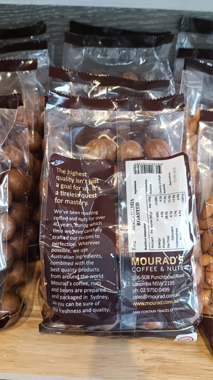 Hạt Macca Nứt Vỏ Mourad's Úc 500gr