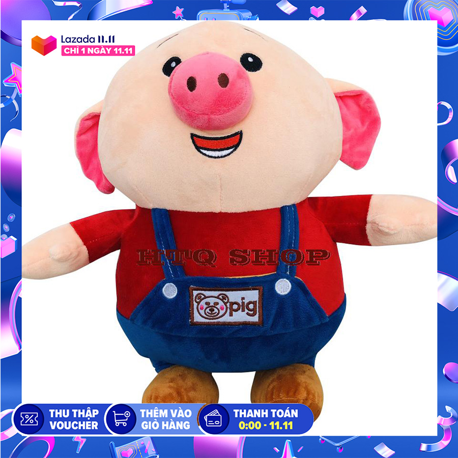 Gấu bông Heo dễ thương mặc yếm - 50cm