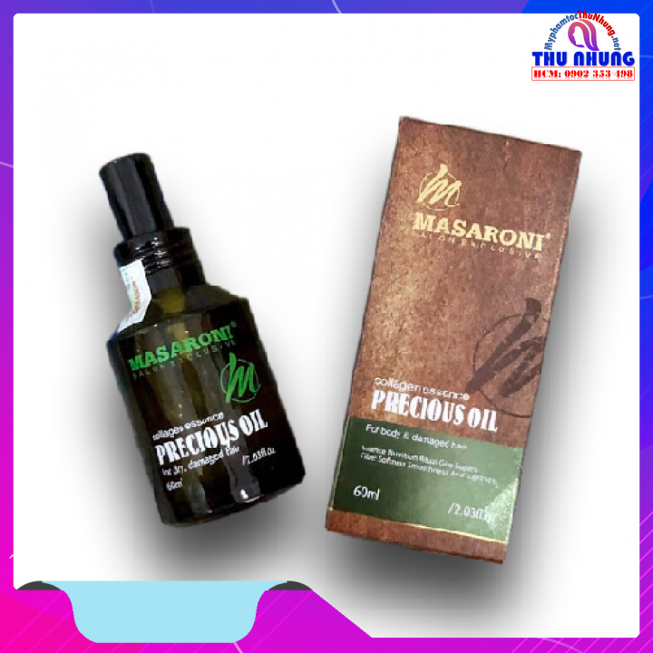 Tinh dầu bóng masaroni precious oil dưỡng phục hồi tóc hư tổn 60ml